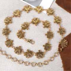 Rustic Couture Thunderbird Concho Link Chain Belt