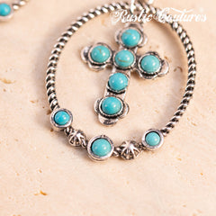 Rustic Couture's® Navajo Turquoise Cross Dangling Earring