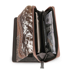 Trinity Ranch Hair-On Cowhide Saddle Shape Collection Wallet