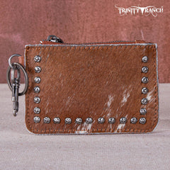 Trinity Ranch Genuine Hair-On Cowhide /Tooled Collection Phone Purse with Coin Pouch