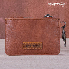 Trinity Ranch Genuine Hair-On Cowhide /Tooled Collection Phone Purse with Coin Pouch