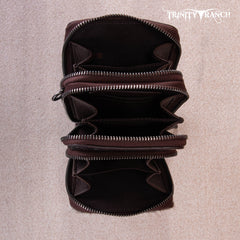 Trinity Ranch Genuine Hair-On Cowhide /Tooled Collection Phone Purse with Coin Pouch
