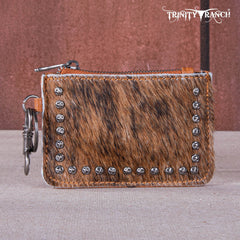 Trinity Ranch Genuine Hair-On Cowhide /Tooled Collection Phone Purse with Coin Pouch