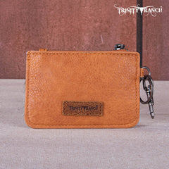 Trinity Ranch Genuine Hair-On Cowhide /Tooled  Collection Phone Purse with Coin Pouch