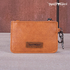 Trinity Ranch Genuine Hair-On Cowhide /Tooled Collection Phone Purse with Coin Pouch