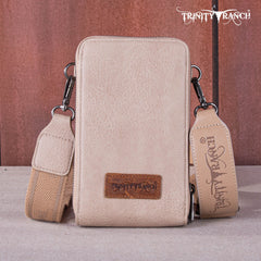 Trinity Ranch Genuine Hair-On Cowhide /Tooled Collection Phone Purse with Coin Pouch