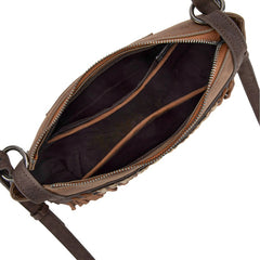 Trinity Ranch Aztec Tooled Fringe Crossbody