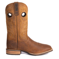 Men's Pull-On Distressed Leather Square Toe Western Boots
