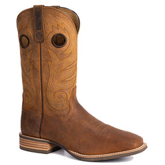 Men's Pull-On Distressed Leather Square Toe Western Boots