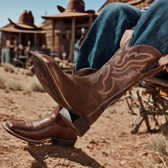 Women's Flame Embroidered Cowboy Boots