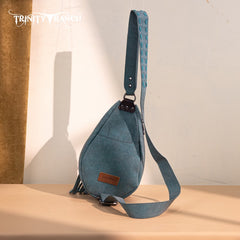 Trinity Ranch Floral Tooled Fringe Sling Bag