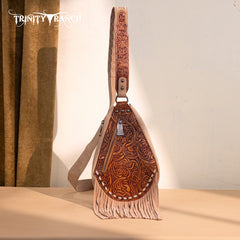 Trinity Ranch Floral Tooled Fringe Sling Bag
