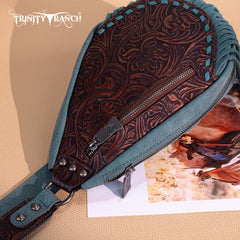 Trinity Ranch Floral Tooled Fringe Sling Bag