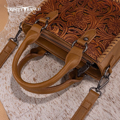Trinity Ranch Western Floral Tooled Mini Tote Bag