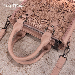 Trinity Ranch Western Floral Tooled Mini Tote Bag