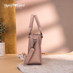 Trinity Ranch Western Floral Tooled Mini Tote Bag