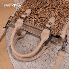 Trinity Ranch Western Floral Tooled Mini Tote Bag