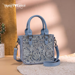 Trinity Ranch Western Floral Tooled Mini Tote Bag