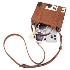 Wrangler Cow Print Accents Mini Tote Bag