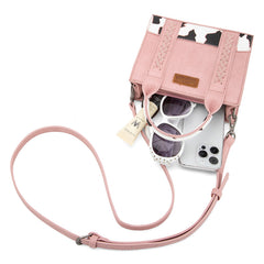 Wrangler Cow Print Accents Mini Tote Bag