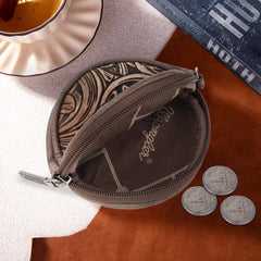 Wrangler Floral Tooled Circular Coin Pouch Bag Charm