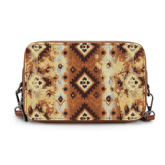 Wrangler Southwestern Pattern Dual Sided Print Crossbody Purse With Wallet Compartment