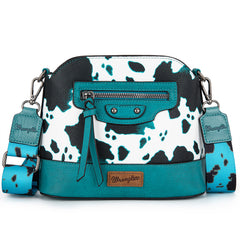 Wrangler Zippered Cow Print Crossbody Bag