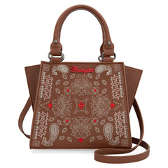 WG134-8012 Wrangler Paisley Mini Satchel/Crossbody - Brown (ONLINE ORDER ONLY)
