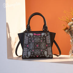 WG134-8012 Wrangler Paisley Mini Satchel/Crossbody - Coffee (ONLINE ORDER ONLY)