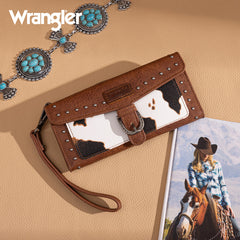 Wrangler Western Tri-fold RFID Wallet/Wristlet With Detachable Credit Card Holder