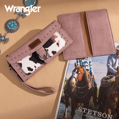 Wrangler Western Tri-fold RFID Wallet/Wristlet With Detachable Credit Card Holder