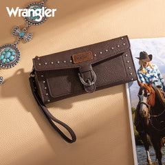 Wrangler Western Tri-fold RFID Wallet/Wristlet With Detachable Credit Card Holder