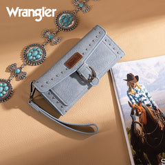 Wrangler Western Tri-fold RFID Wallet/Wristlet With Detachable Credit Card Holder