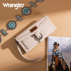 Wrangler Western Tri-fold RFID Wallet/Wristlet With Detachable Credit Card Holder
