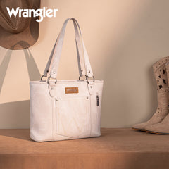 Wrangler "W" Stitch Water Repellent Denim Pocket Zippered Tote Bag