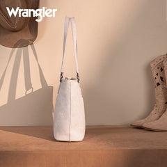 Wrangler "W" Stitch Water Repellent Denim Pocket Zippered Tote Bag