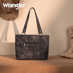 Wrangler "W" Stitch Water Repellent Denim Pocket Zippered Tote Bag