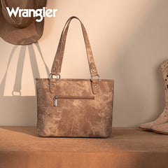 Wrangler "W" Stitch Water Repellent Denim Pocket Zippered Tote Bag