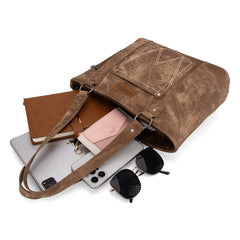 Wrangler "W" Stitch Water Repellent Denim Pocket Zippered Tote Bag