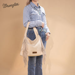 Wrangler Fringe Studded Hobo Bag