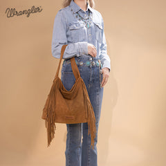 Wrangler Fringe Studded Hobo Bag