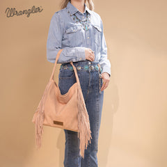 Wrangler Fringe Studded Hobo Bag