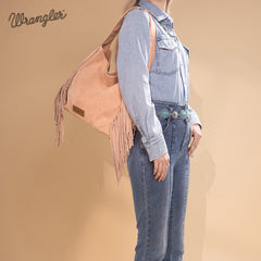 Wrangler Fringe Studded Hobo Bag
