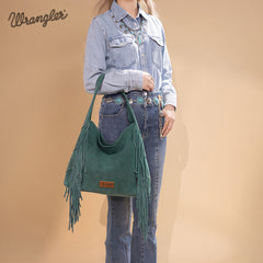Wrangler Fringe Studded Hobo Bag