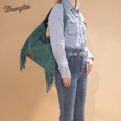Wrangler Fringe Studded Hobo Bag