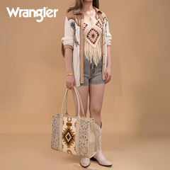 Wrangler Vintage Tooled Aztec Pattern Print Concealed Carry Large Tote