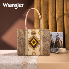 Wrangler Vintage Tooled Aztec Pattern Print Concealed Carry Large Tote