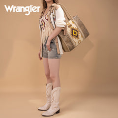 Wrangler Vintage Tooled Aztec Pattern Print Concealed Carry Large Tote