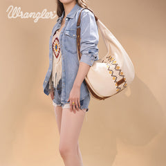 Wrangler Aztec Embroidered Large Hobo Bag