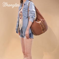 Wrangler Aztec Embroidered Large Hobo Bag